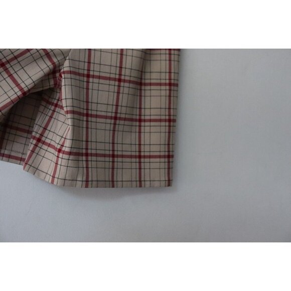 St. John Sport Women Size 4 Small Beige Red Skort Plaid Pleated Mini Skirt Skort - Picture 6 of 7